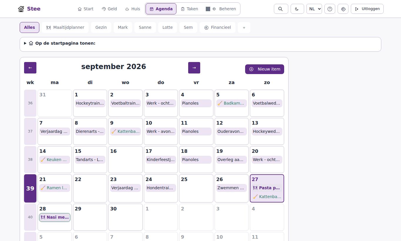 Agenda op de computer